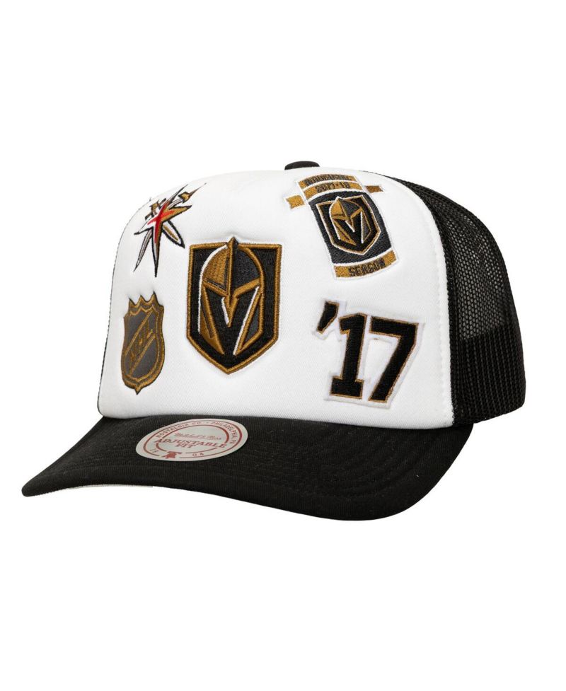 Men's White/Black Vegas Golden Knights Gridlock Trucker Adjustable Hat