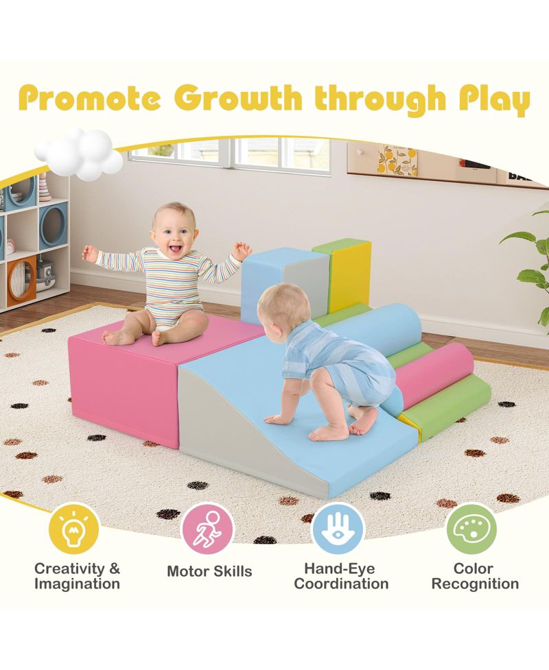 Toddler 7 Piece Foam Blocks for Indoor Climbing and Play Activities