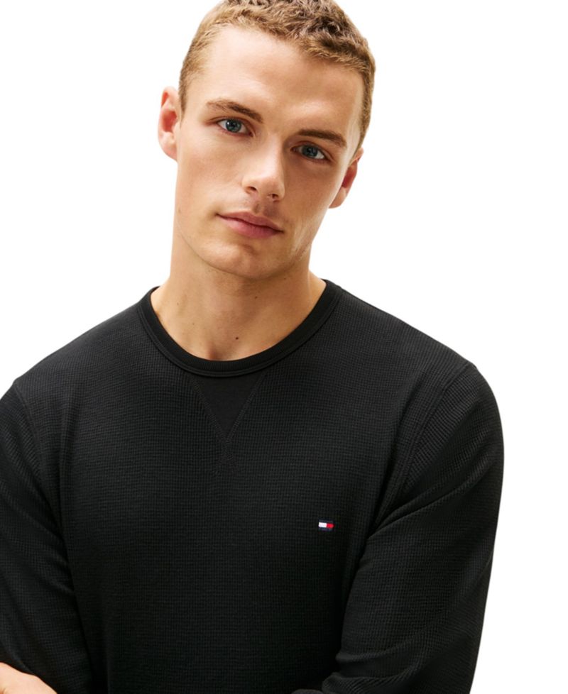 Men's Core Flag Long-Sleeve Crewneck Cotton Pajama T-Shirt