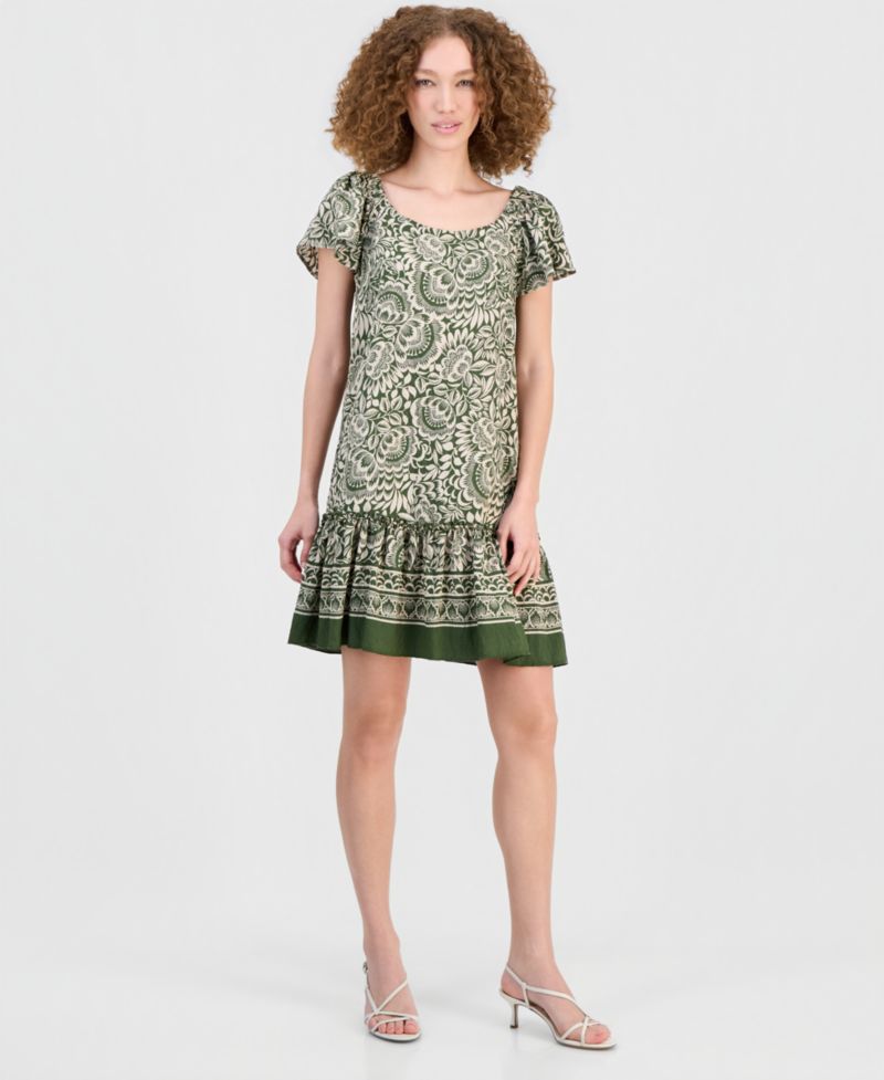 Women's On/Off-The-Shoulder Ruffle-Hem Dress