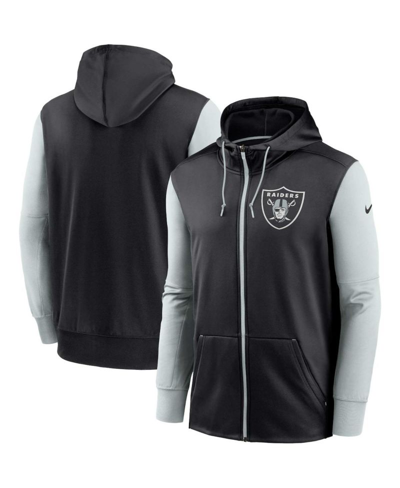 Men's Black Las Vegas Raiders Performance Full-Zip Hoodie