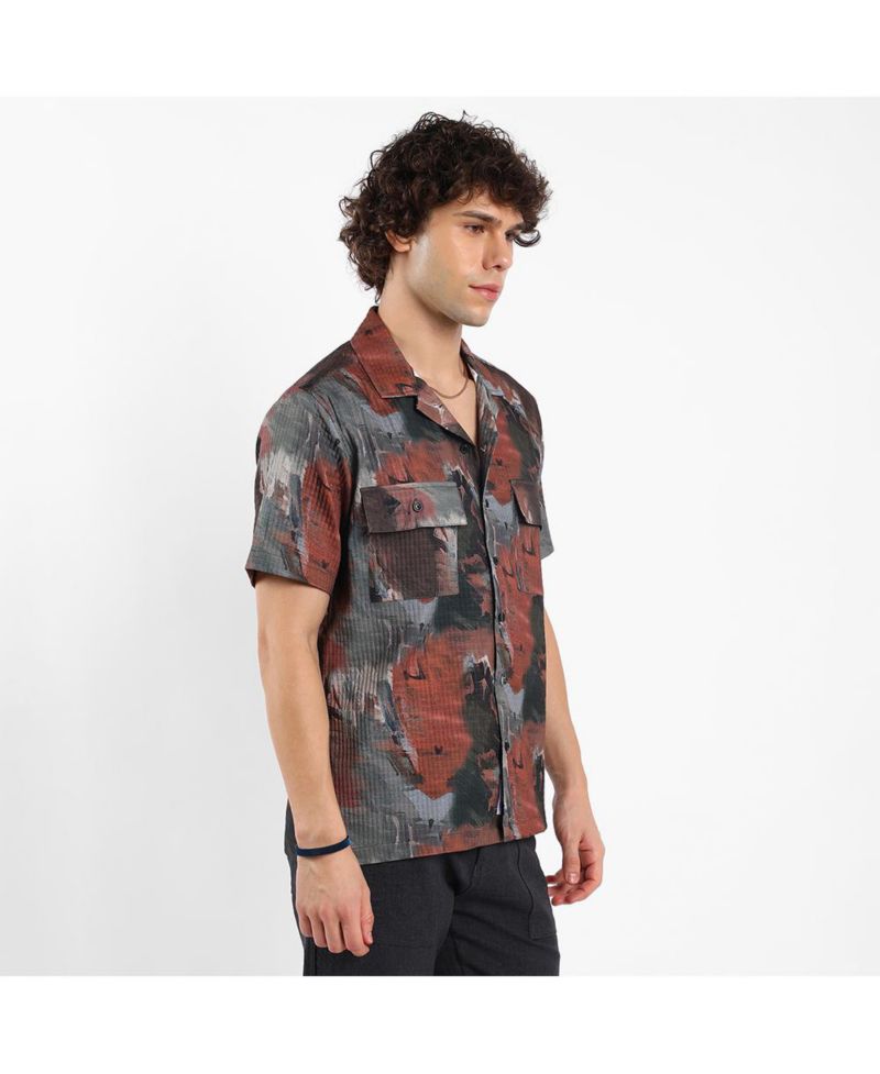Men's Abstract Utility Oversized Shirt