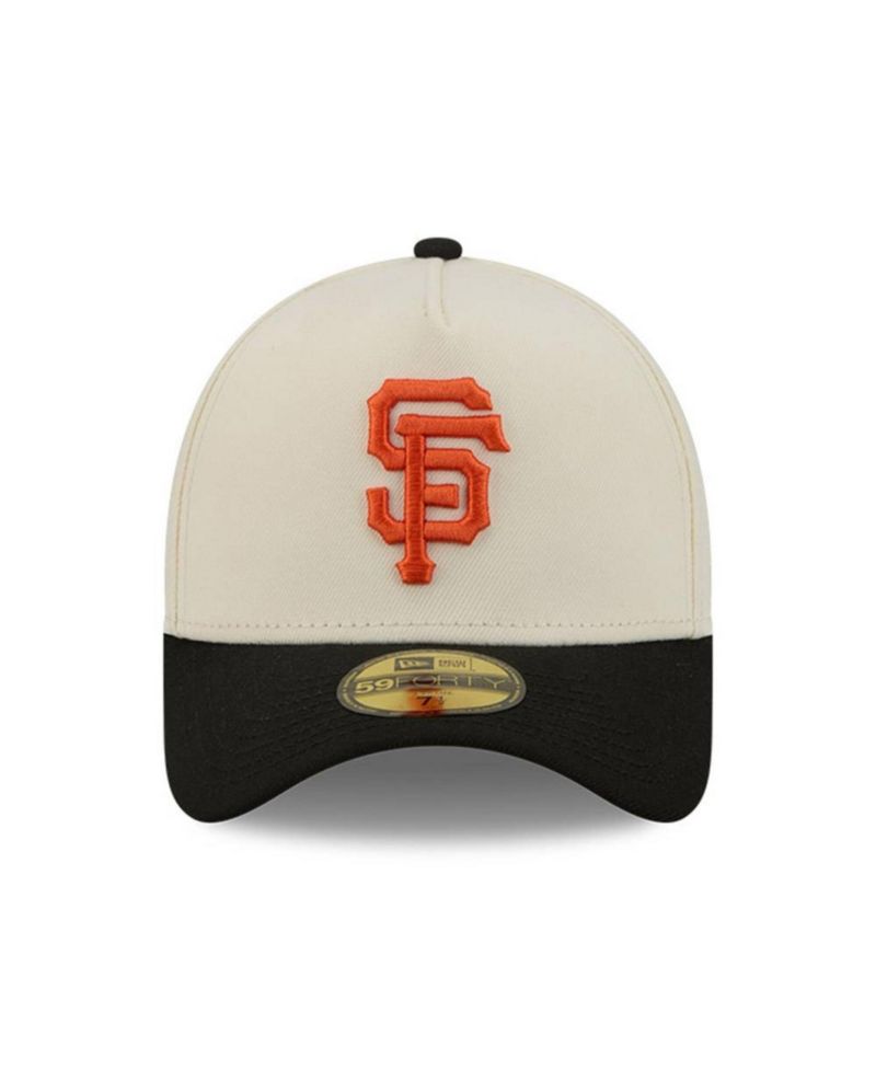 Men's Cream San Francisco Giants Chrome A-Frame 59FORTY Fitted Hat