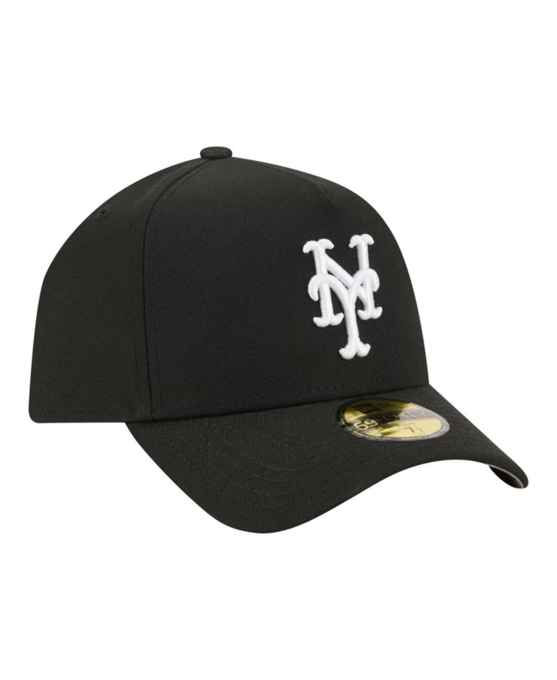 Men's Black New York Mets A-Frame 59FORTY Fitted Hat
