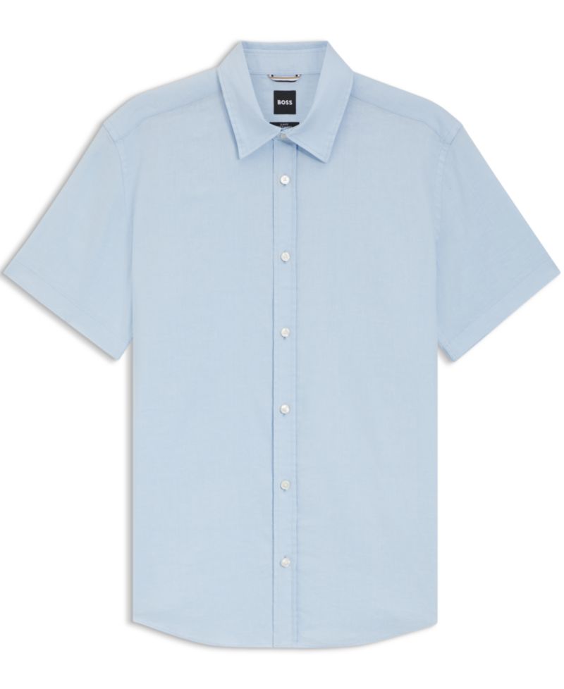 BOSS by Men's Stretch Linen Slim-Fit Shirt