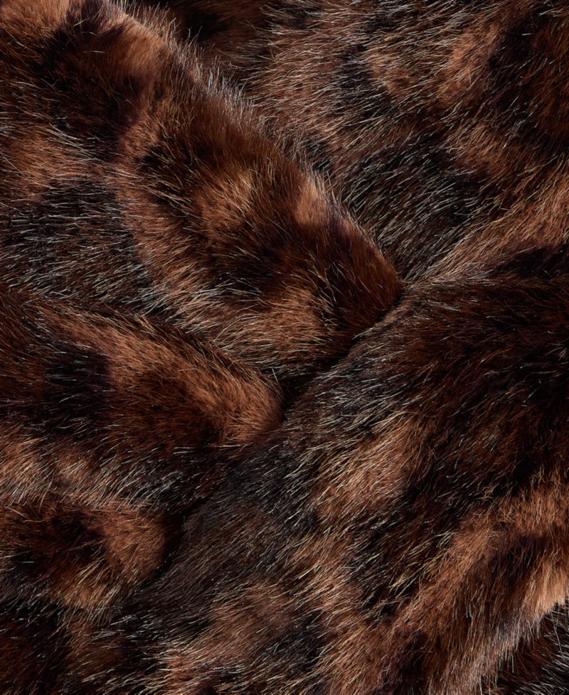 Women's Leopard-Print Faux Fur Muffler