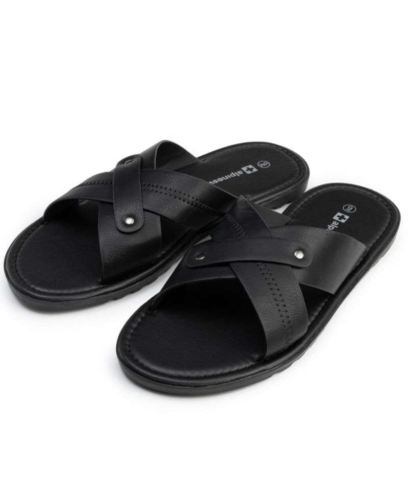 Men's Saul Faux Leather Slide Sandals Dressy Indoor Outdoor Shoes