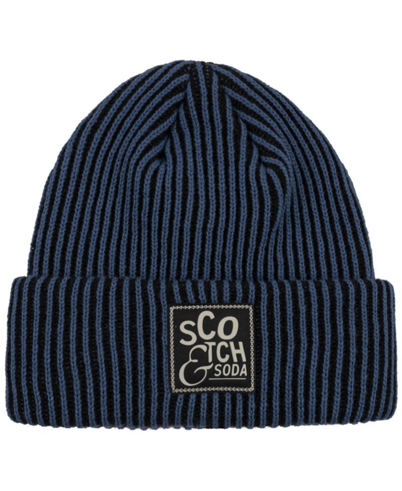Men's Two-Tone Double Cuff Knit Beanie