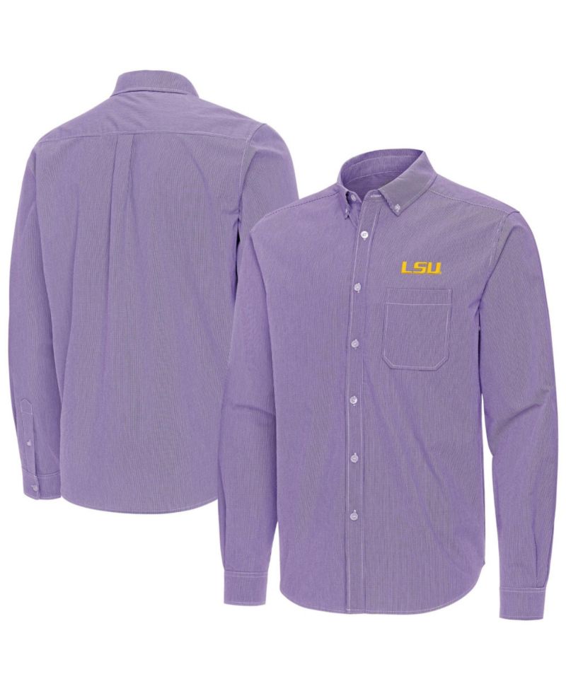 Men's Purple LSU Tigers Porter Woven Tri-Blend Long Sleeve Button-Down Shirt