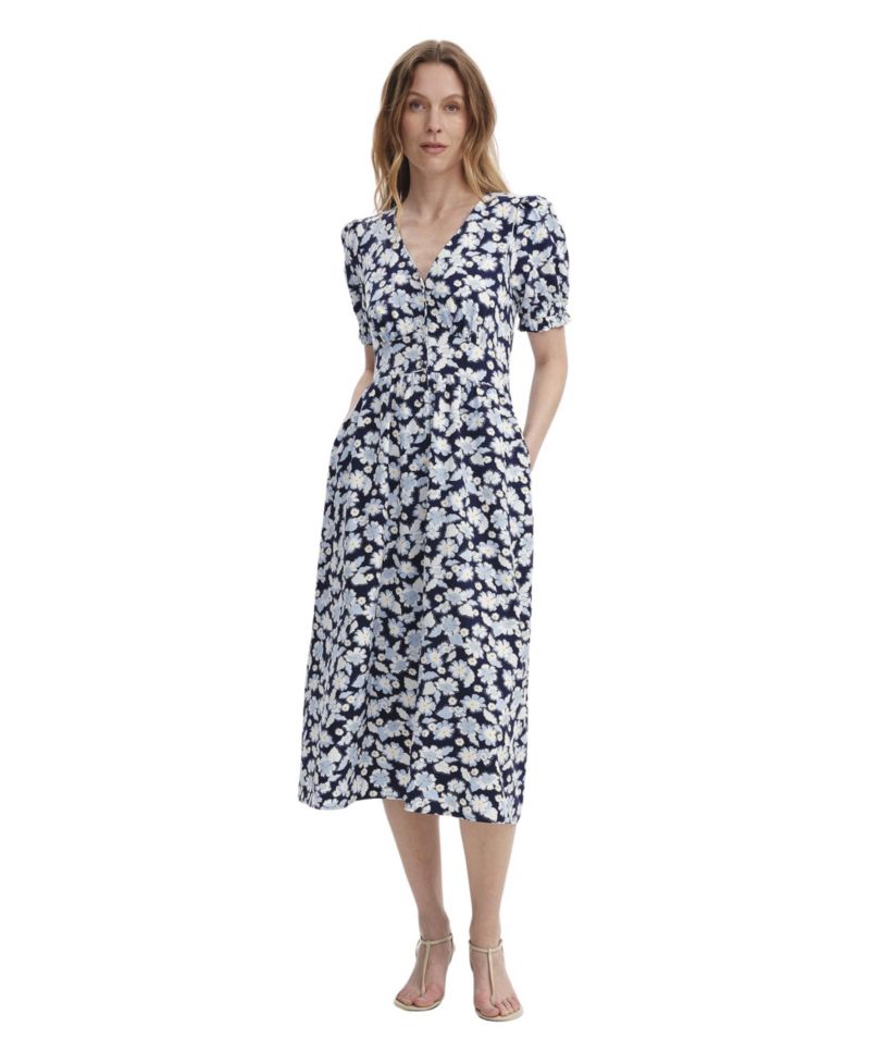 Women's Samantha Floral A-Line V-Neck Midi Dress
