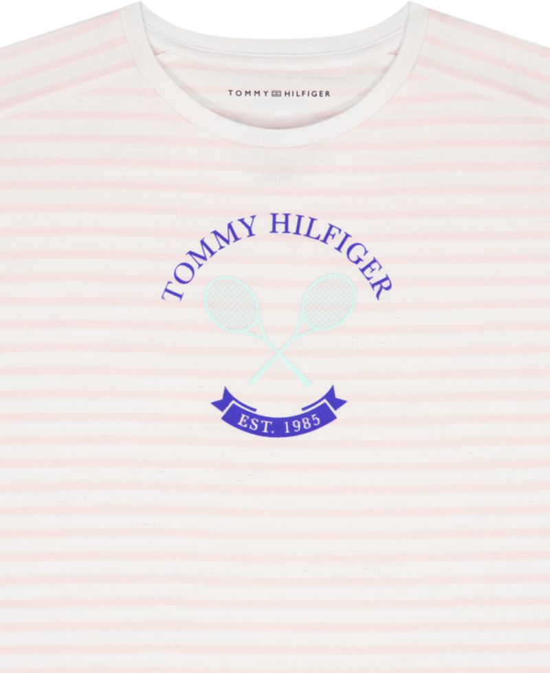 Girls' 7-16 Round Neck Stripe T-Shirt
