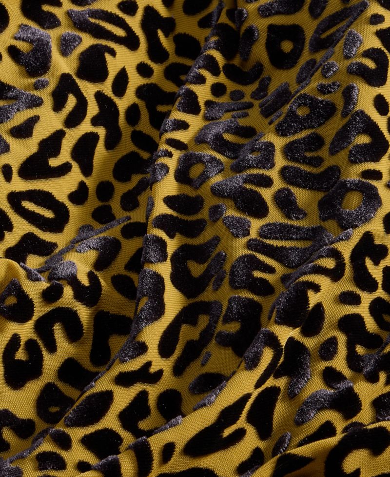 Women's Leopard Embossed One-Shoulder Side-Slit Dress