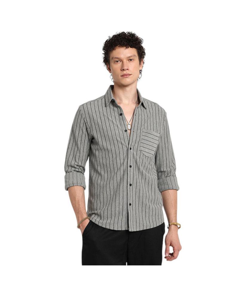 Men's Moon Grey Pinstriped Shirt