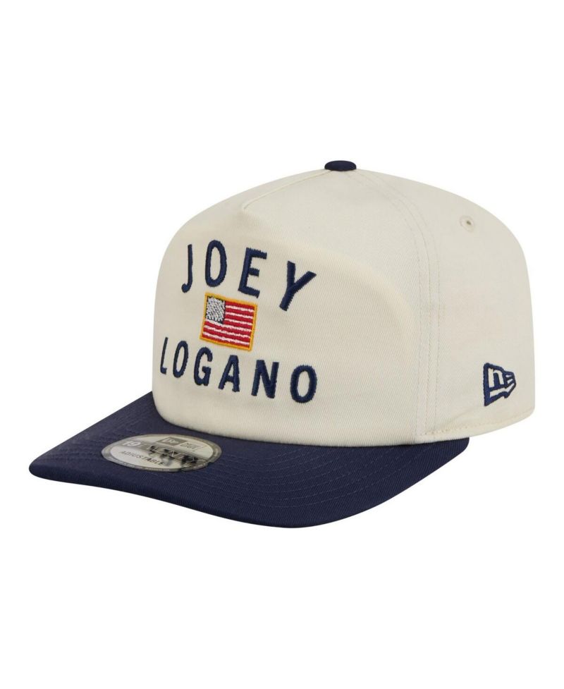 Men's Cream/Navy Joey Logano Flag 19TWENTY Adjustable Hat