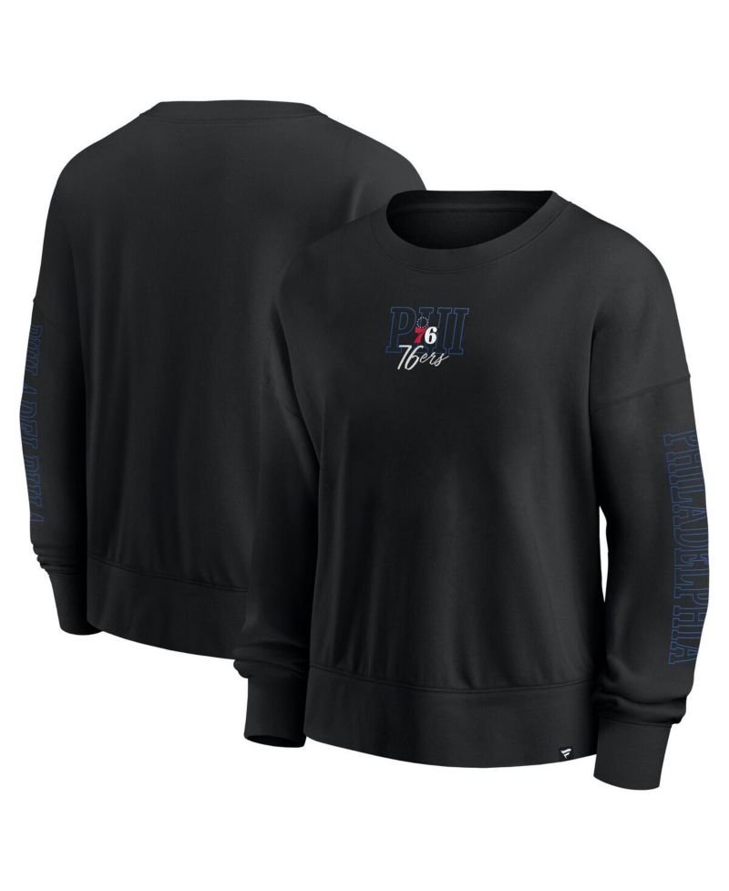 Black Philadelphia 76ers Oversized Game Day Pullover Sweatshirt