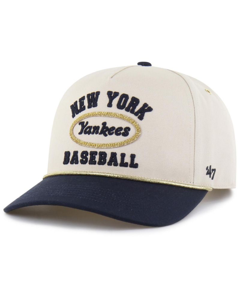 Men's x Natural/Navy New York Yankees Glitter Rope Hitch Adjustable Hat