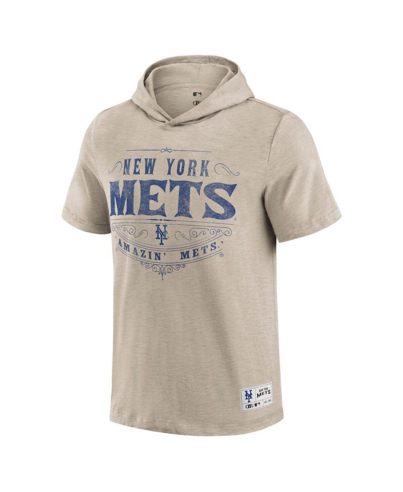 Men's Tan New York Mets Hooded T-Shirt