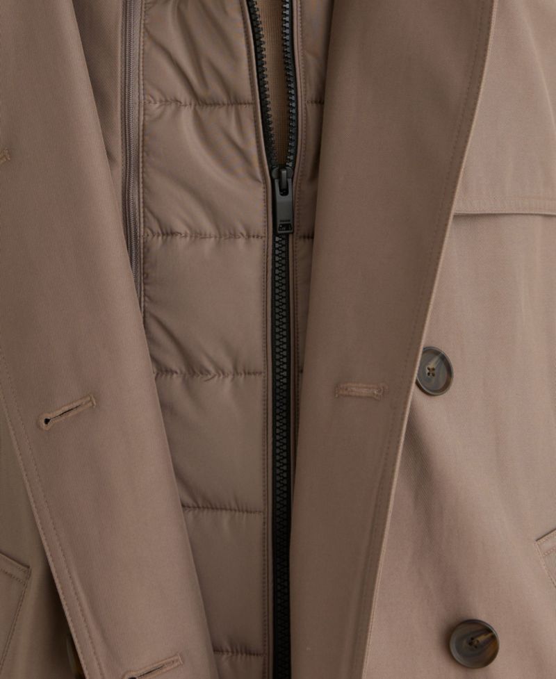 Women's Azura Double-Breasted Hooded Gabardine Trench Coat