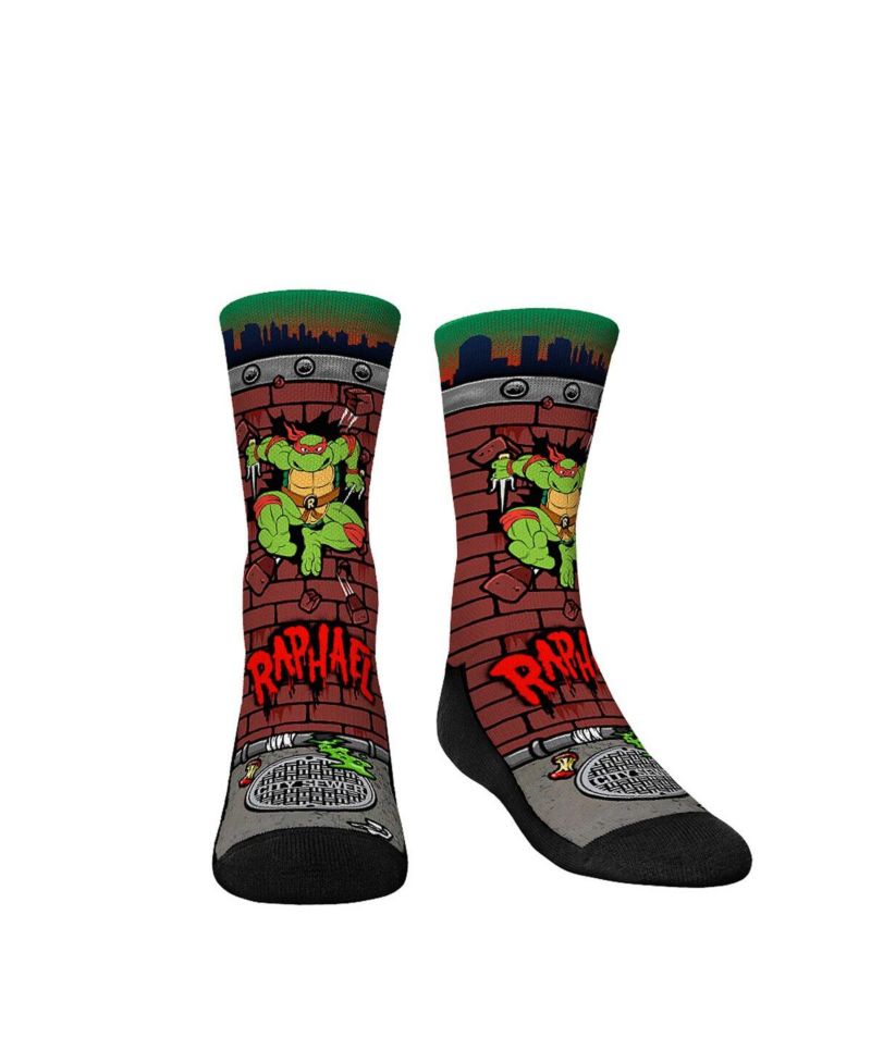 Youth Boys and Girls Socks Teenage Mutant Ninja Turtles Raphael Breakout Crew Socks