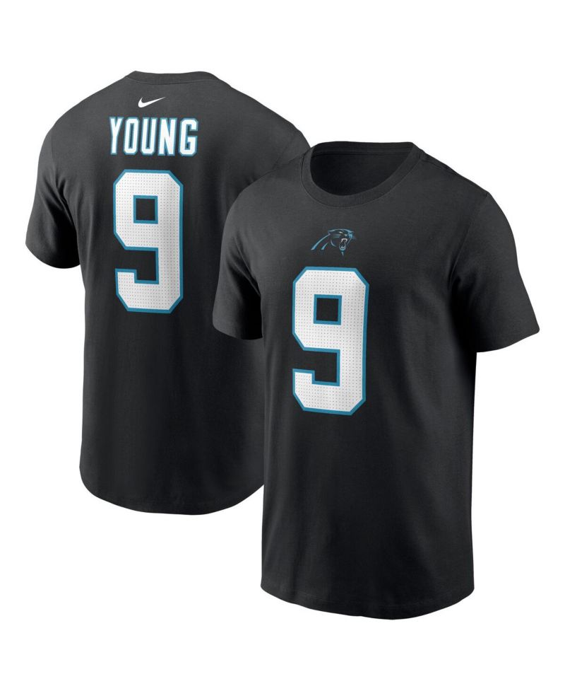 Men's Bryce Young Black Carolina Panthers 2023 NFL Draft First Round Pick Player Name and Number T-shirt