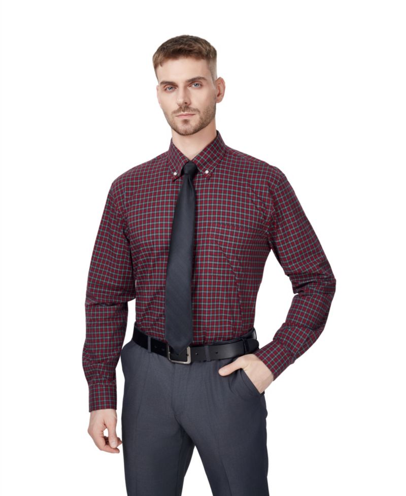 Men's Regular-Fit Plaid Dress Shirt