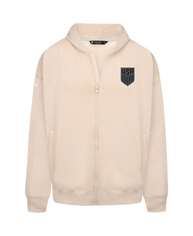 Men's Khaki USMNT Oversized Uphill Full-Zip Hoodie