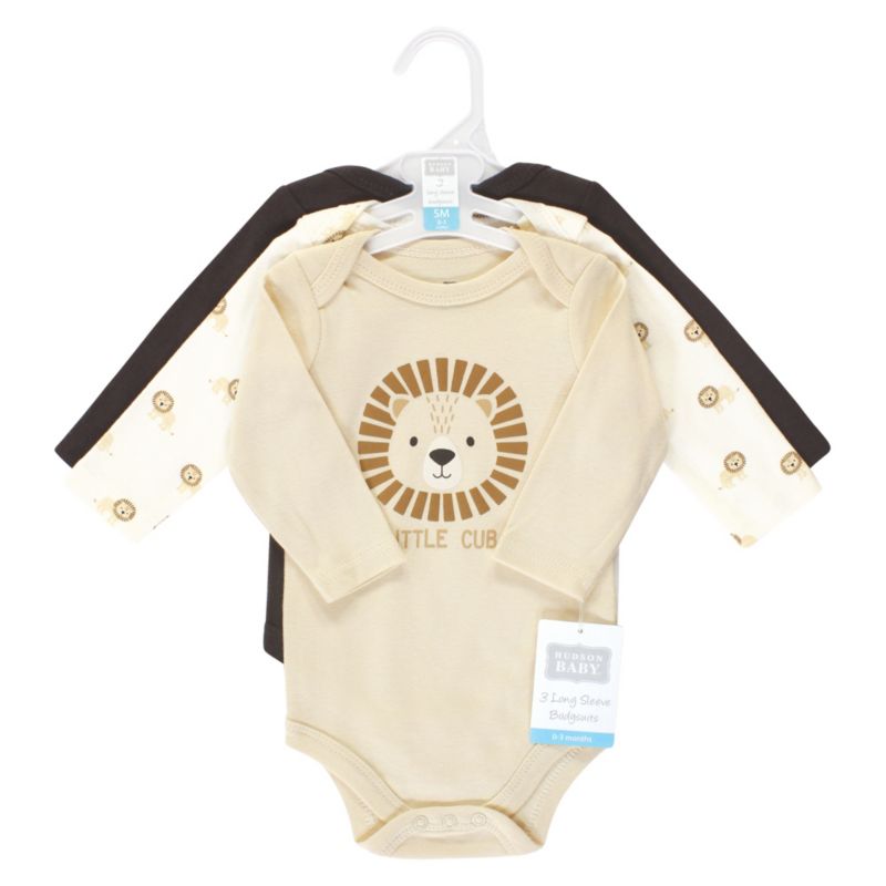 Baby Boys Hudson Unisex Essential Long-Sleeve Cotton Bodysuit Triple Set
