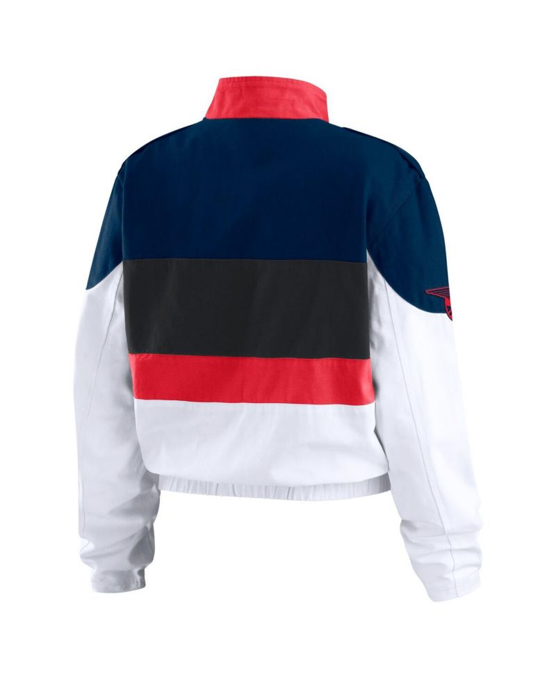 Women's Navy/White Atlanta Braves Racing Full-Zip Jacket