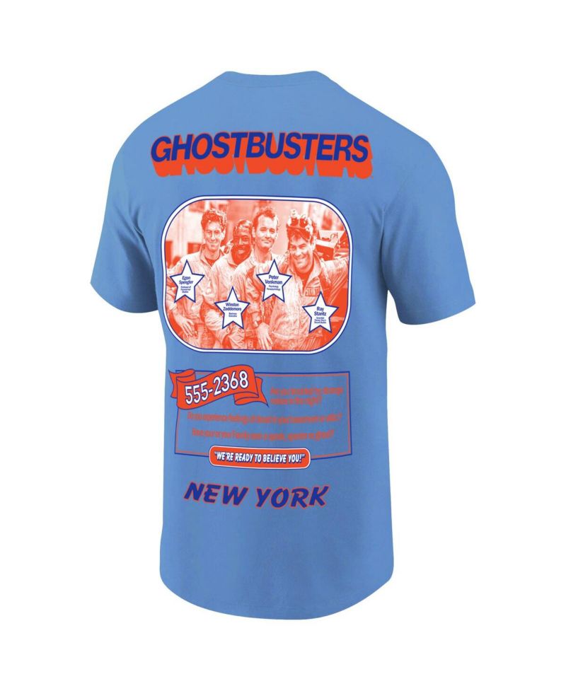 Men's Royal Ghostbusters New York Baseball T-Shirt