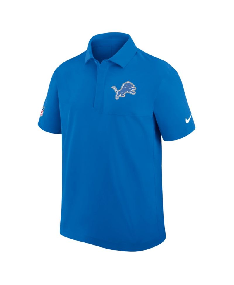 Men's Blue Detroit Lions Sideline City Pride Woven Performance Polo Shirt