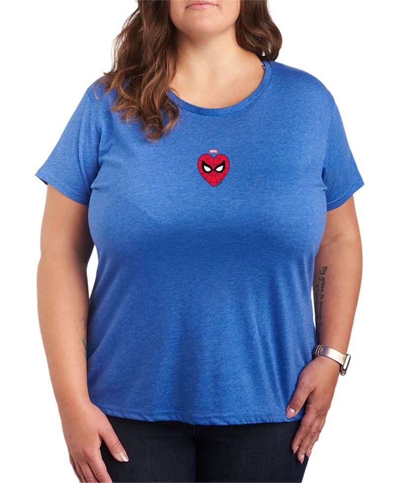 Plus Size Spider-Man Heart Graphic T-Shirt