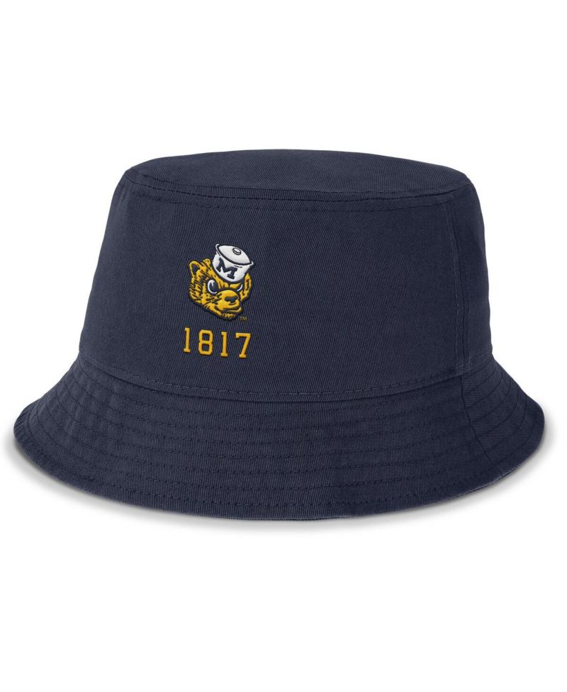 Men's Navy Michigan Wolverines Apex Swoosh Bucket Hat