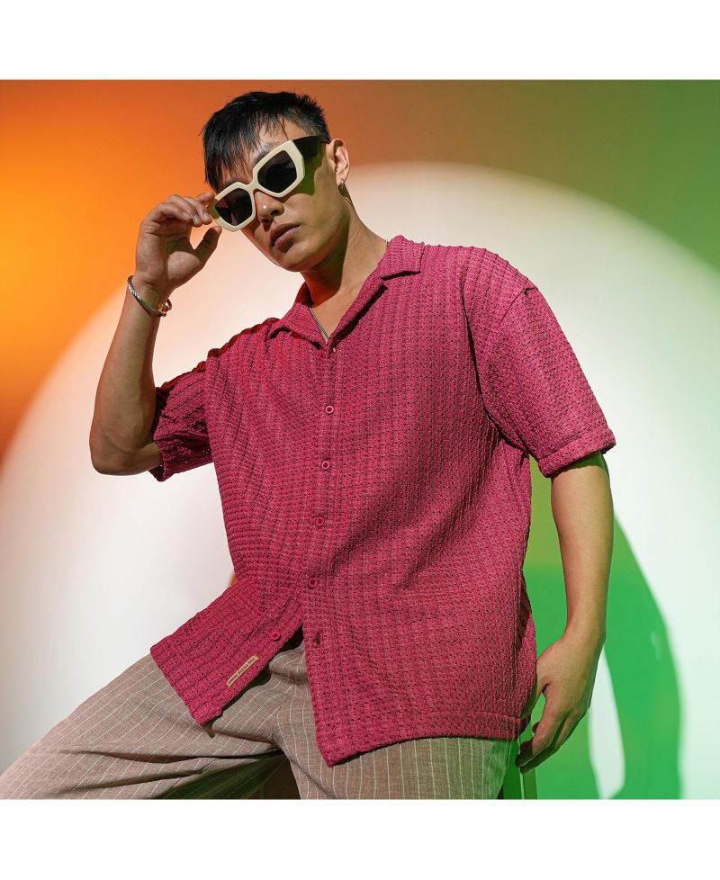 Men's Striped Fringe Shirt