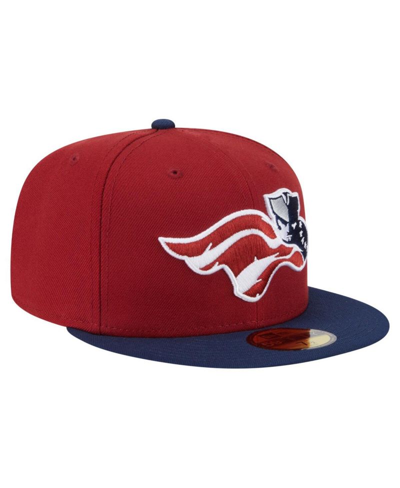 Men's Burgundy/Navy Somerset Patriots Authentic Collection 59FIFTY Fitted Hat
