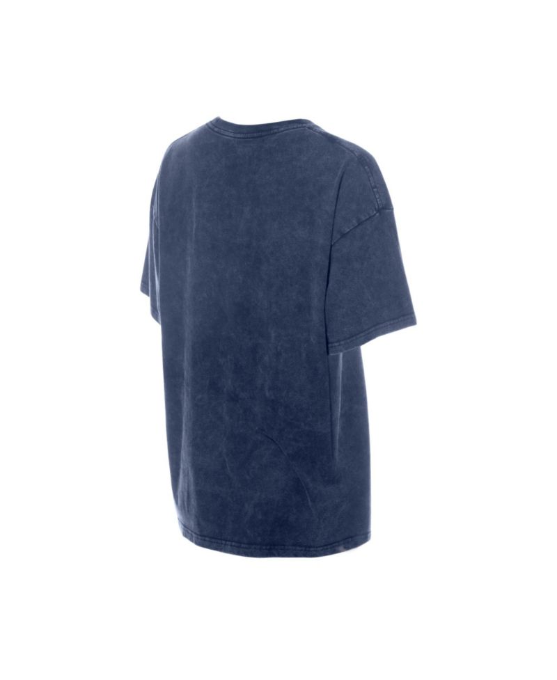 Women's Navy Chicago Cubs Throwback Mineral Wash Boyfriend T-Shirt