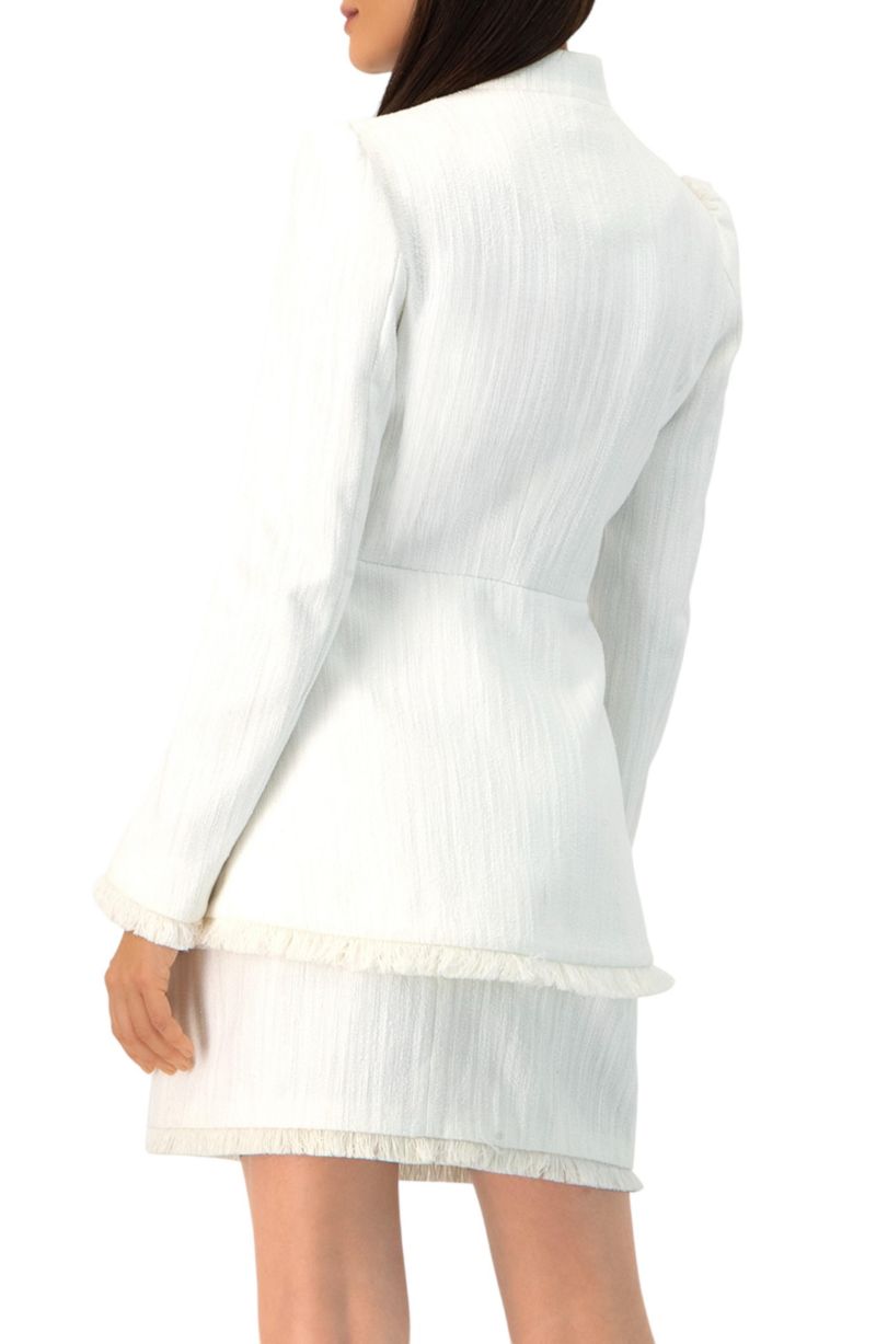 Women's Buttoned Blazer with Fringe Detail