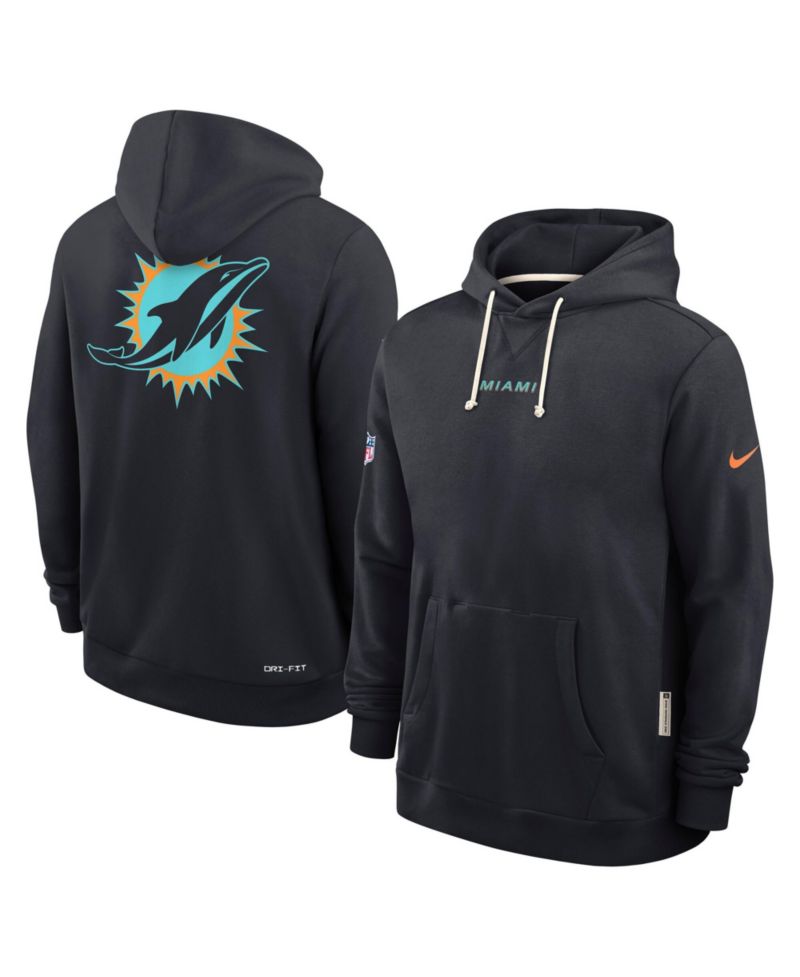 Men's Navy Miami Dolphins 2025 NFL Rivalries Sideline Dri-Fit Hoodie