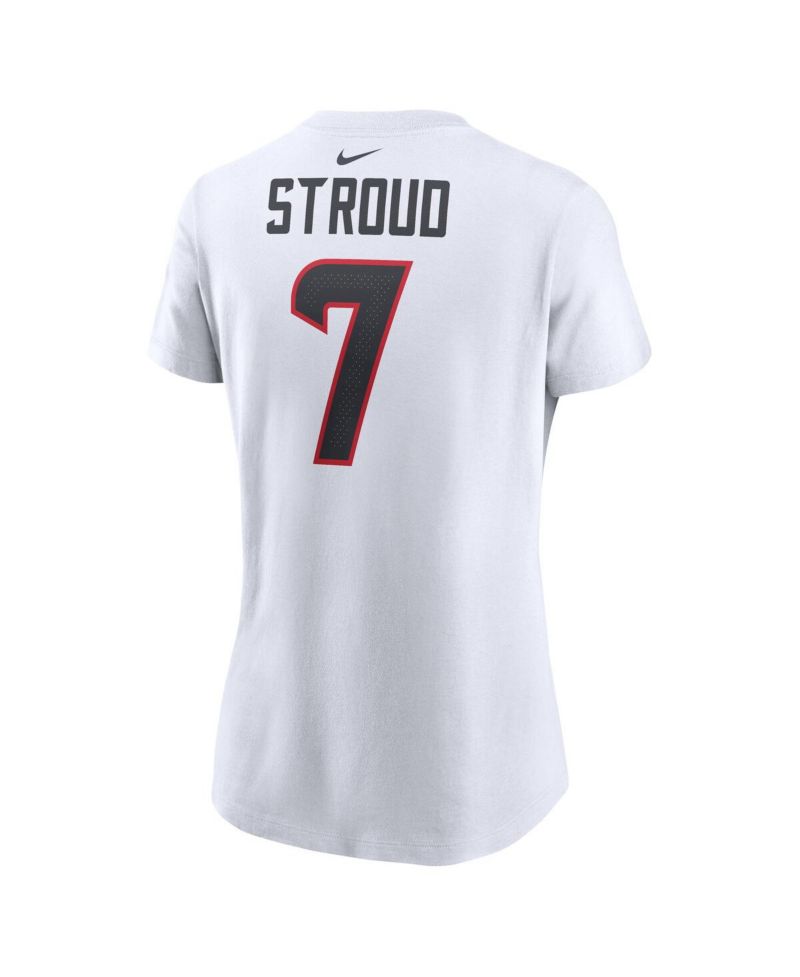 Women's C.J. Stroud White Houston Texans Player Name & Number T-Shirt