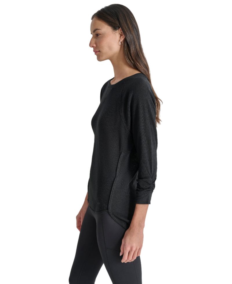 Women's Mini Slub Waffle Three-Quarter-Sleeve T-Shirt
