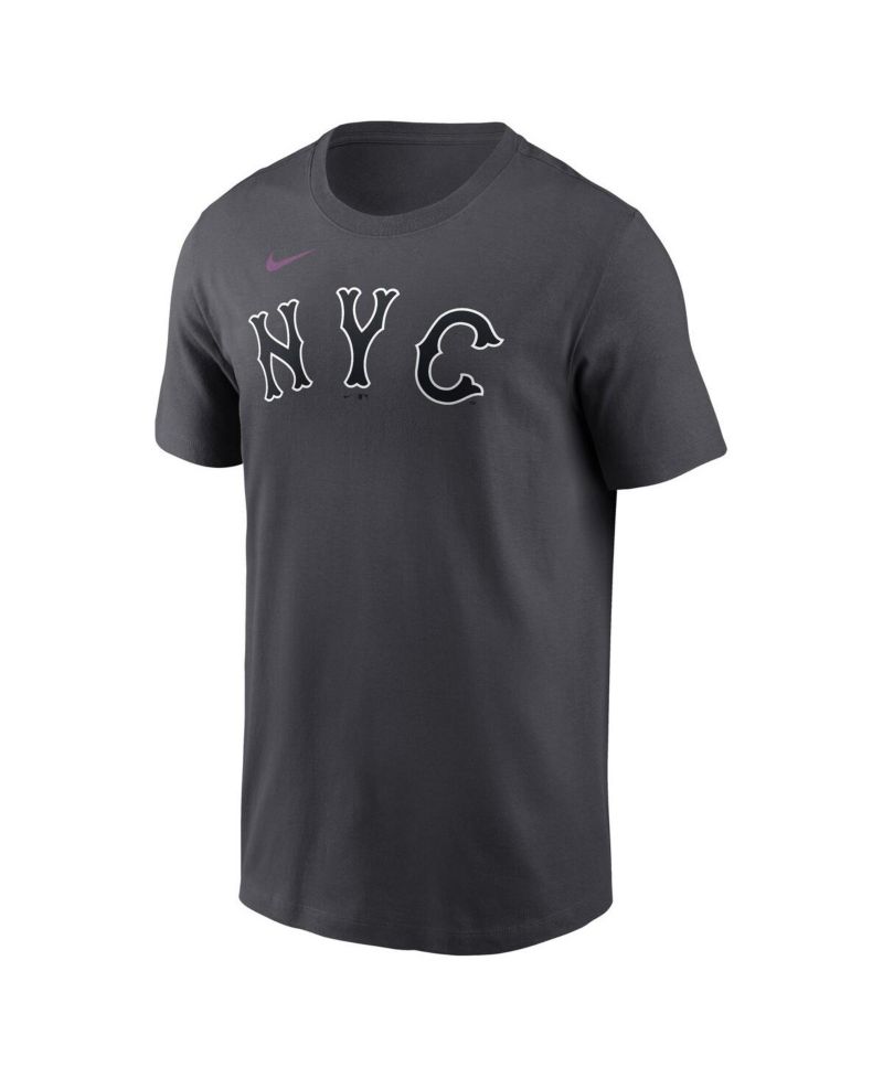 Men's Francisco Lindor Anthracite New York Mets City Connect Name & Number T-Shirt