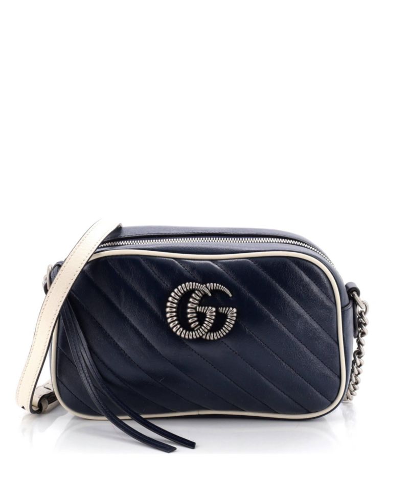 Small GG Marmont Shoulder Bag Diagonal Quilted Leather