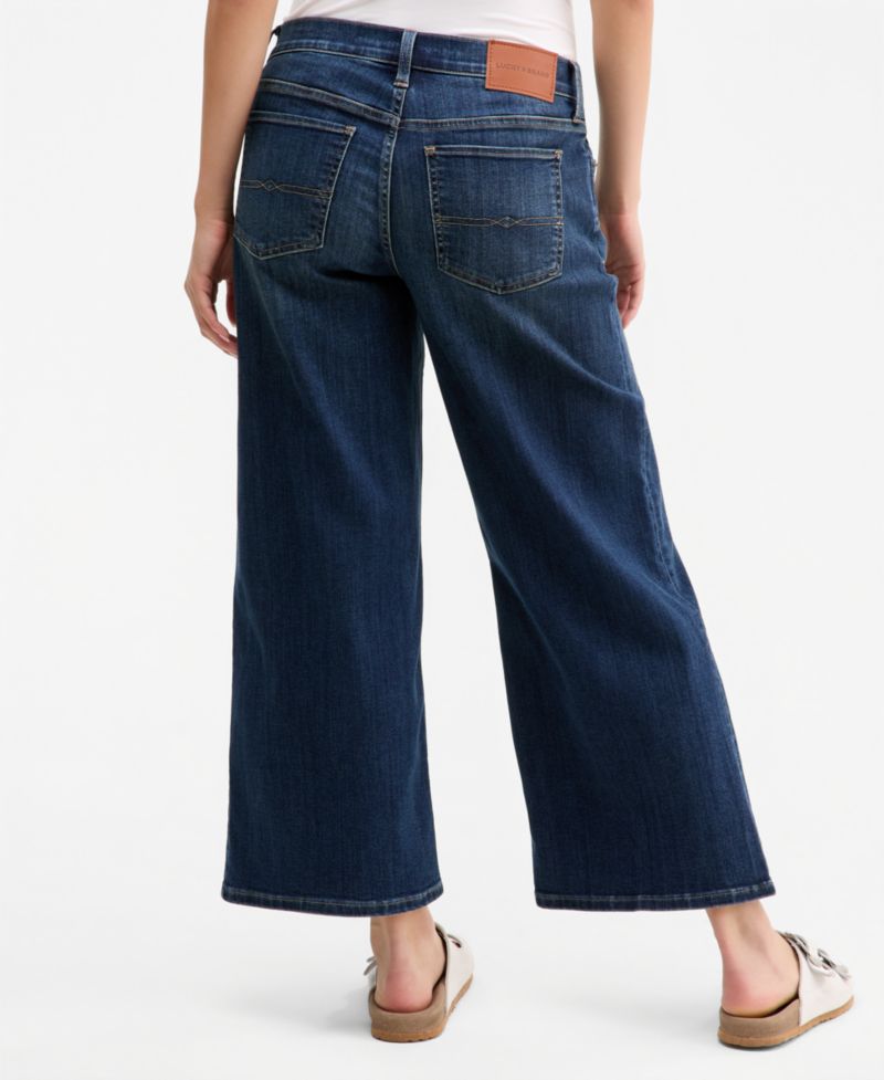 Women's Sweet Mid-Rise Wide-Leg Ankle Jeans