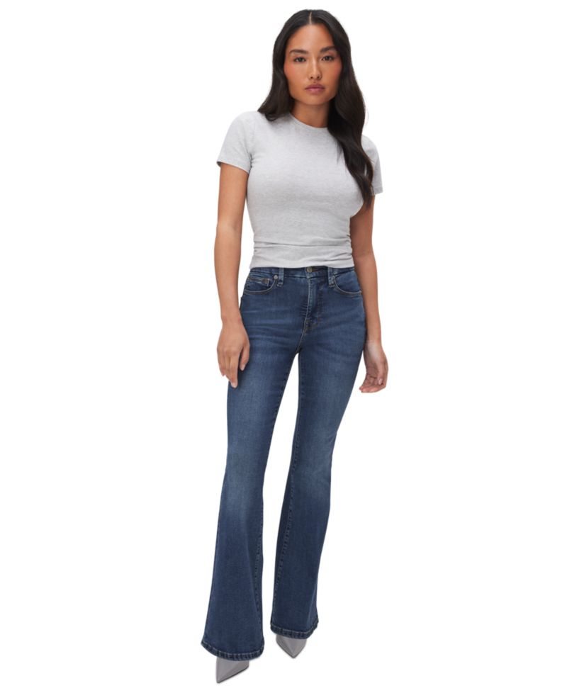 Petite Mid-Rise Flare Jeans