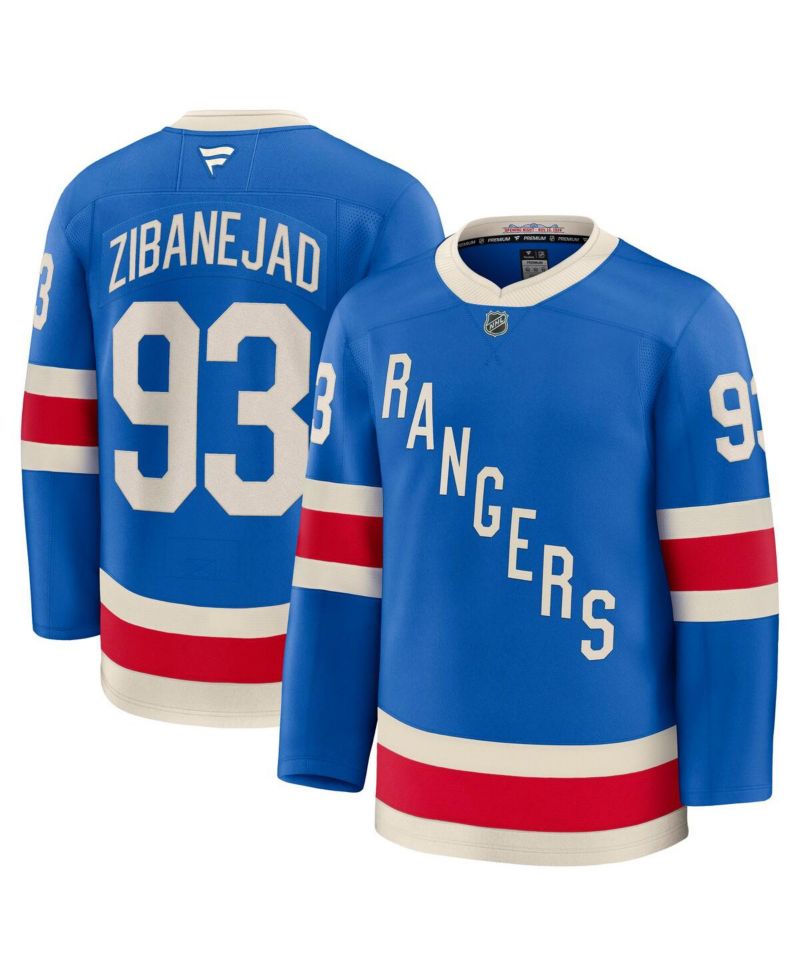Men's Mika Zibanejad Blue New York Rangers Centennial Premium Jersey
