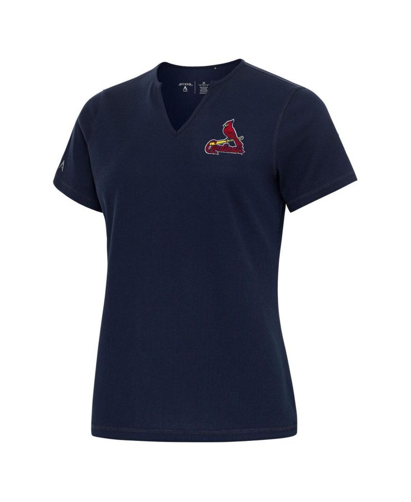 Women's Navy St. Louis Cardinals Notch Neck T-Shirt