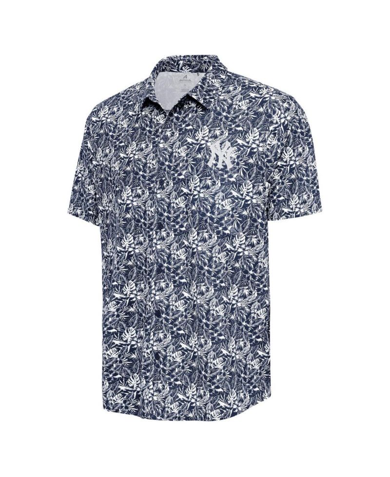 Men's Navy New York Yankees Resort Button-Up Shirt