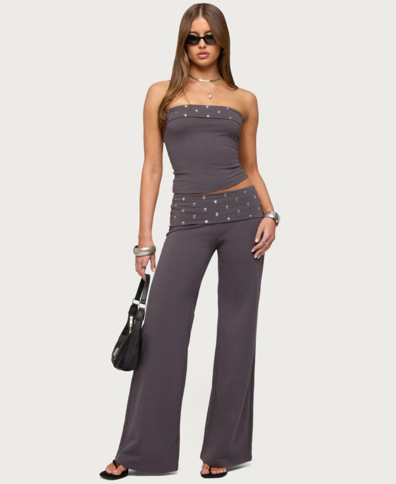 Women's Breanna Studded Foldover Tube Top