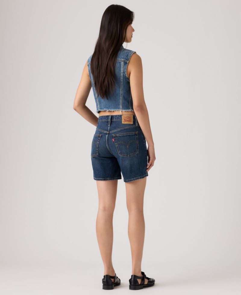 Women's 501® Mid-Thigh High-Rise Straight-Fit Denim Shorts