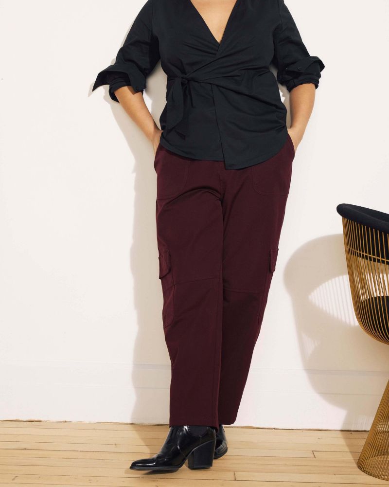 Women's Plus Size Stretch Poplin Wrap Shirt
