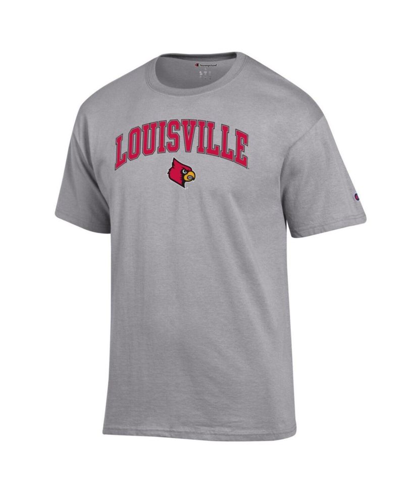 Men's Heather Gray Louisville Cardinals Arch Over Logo T-Shirt